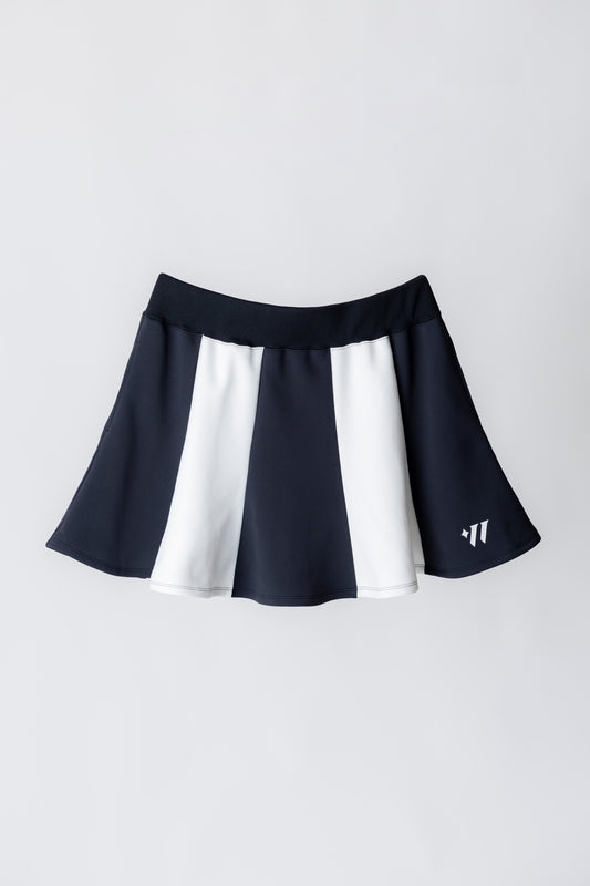 UV軽量スムース 10パネルフレアスカート ブラック&ホワイト