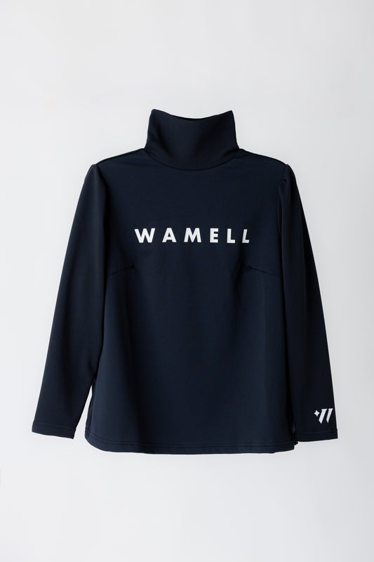 グラマーでもすっきり袖ギャザーハイネックプルオーバー ブラック