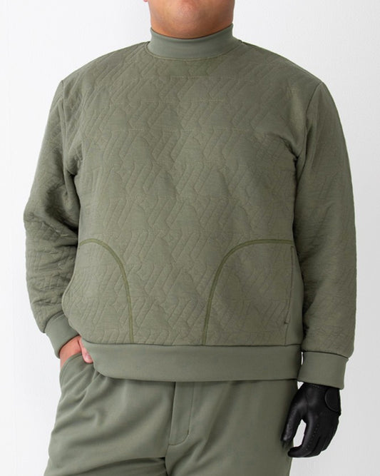 メンズ 極暖プルオーバー ロゴキルトジャガード オフホワイト