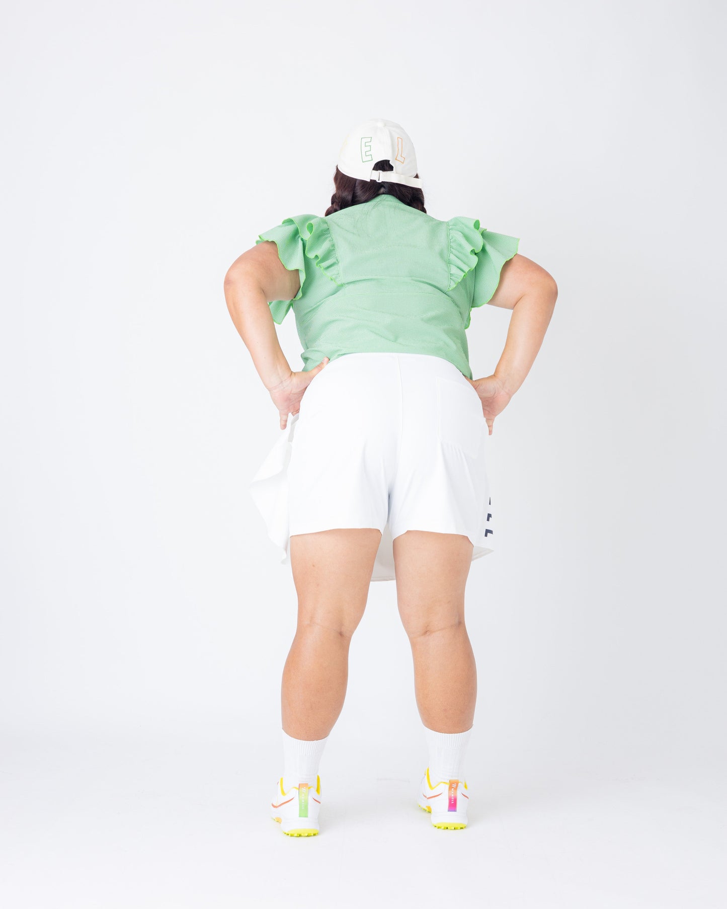白でも透けない!? 超多機能素材ラップスカート風ショートパンツ ホワイト