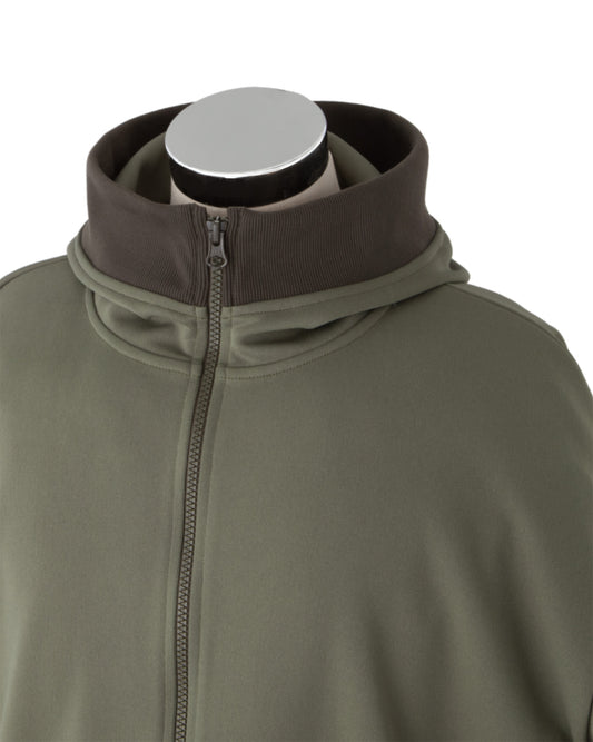 ユニセックス UVカット速乾スムースジップアップパーカー オリーブグリーン