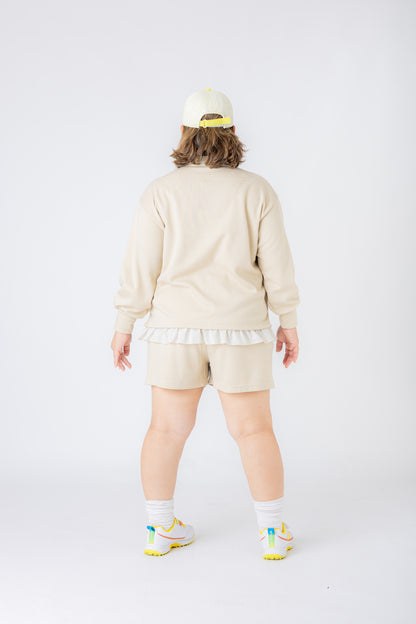 レディース　千鳥ジャガードパールフレア付きプルオーバー