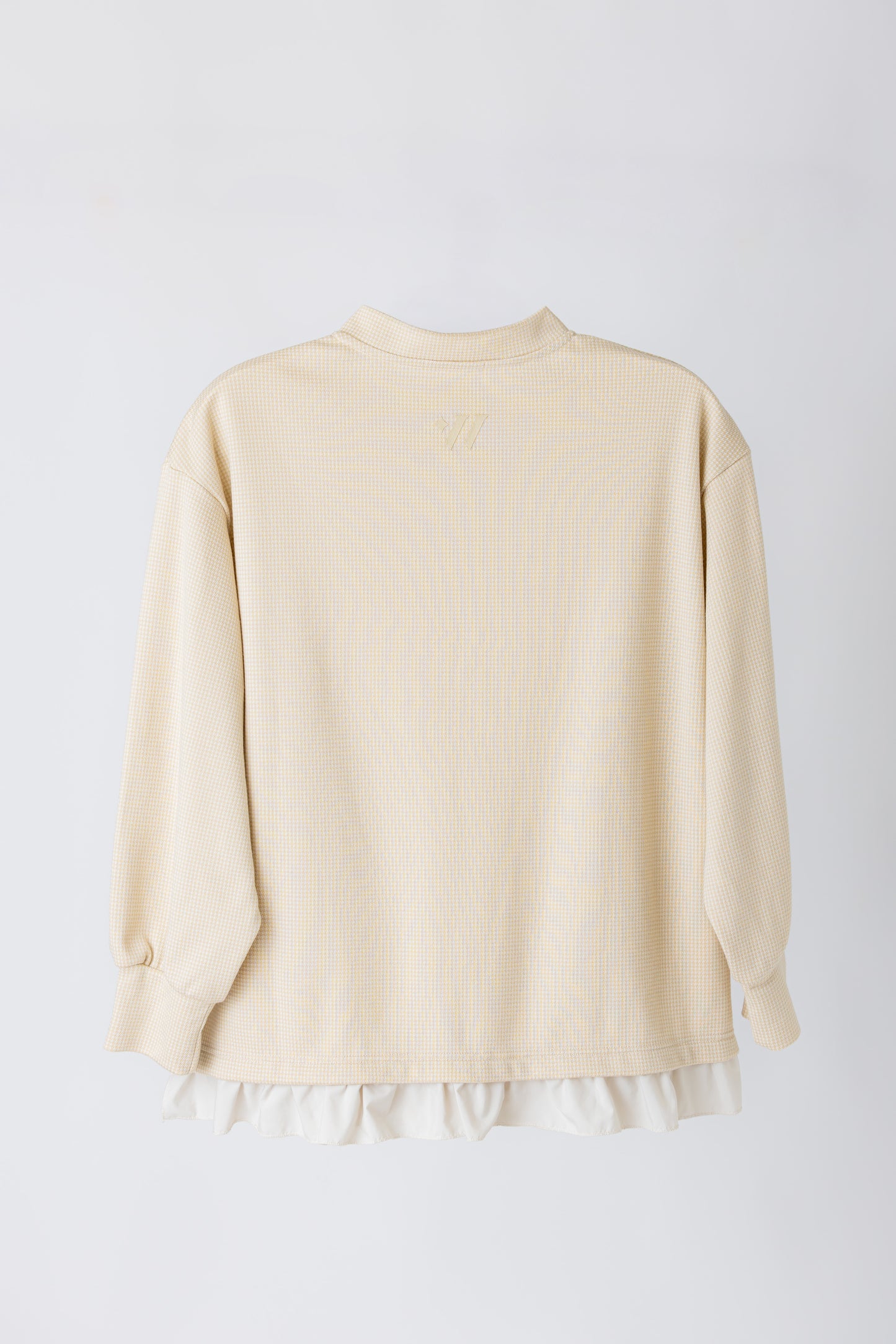 レディース　千鳥ジャガードパールフレア付きプルオーバー