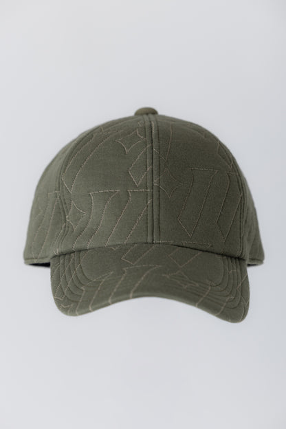 男女兼用　ロゴキルトジャガード　CAP　オリーブグリーン