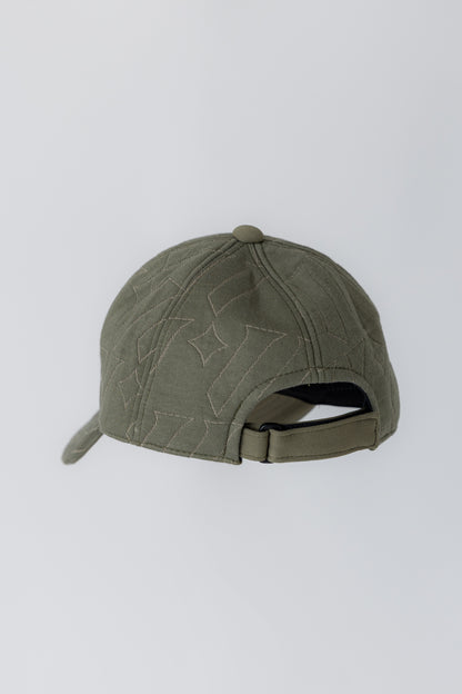 男女兼用　ロゴキルトジャガード　CAP　オリーブグリーン