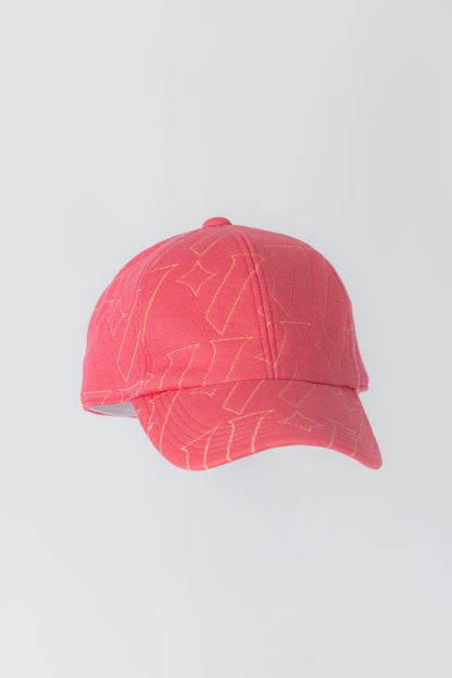 男女兼用　ロゴキルトジャガード　CAP　ピンク