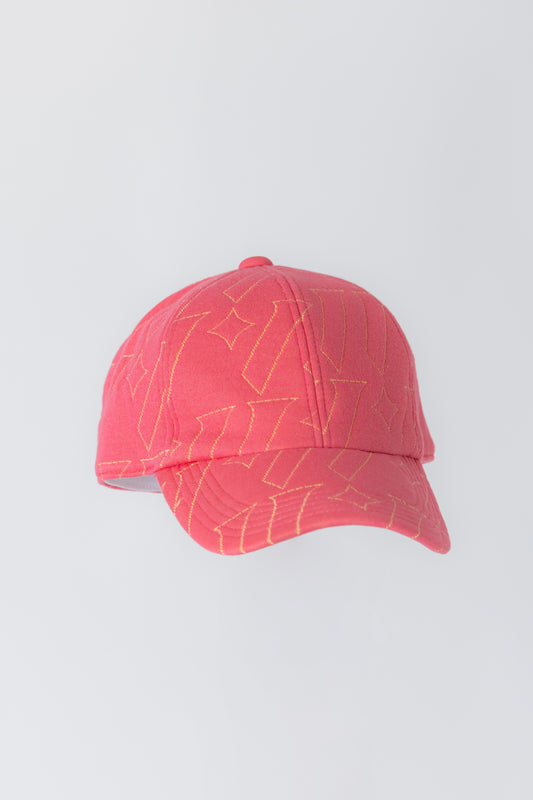 男女兼用　ロゴキルトジャガード　CAP　ピンク