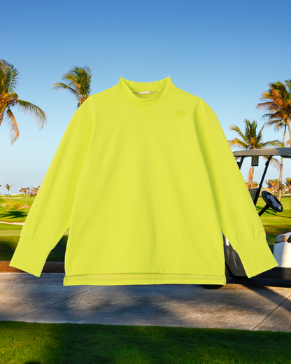 Moisture wicking and heat generating mock neck pullover