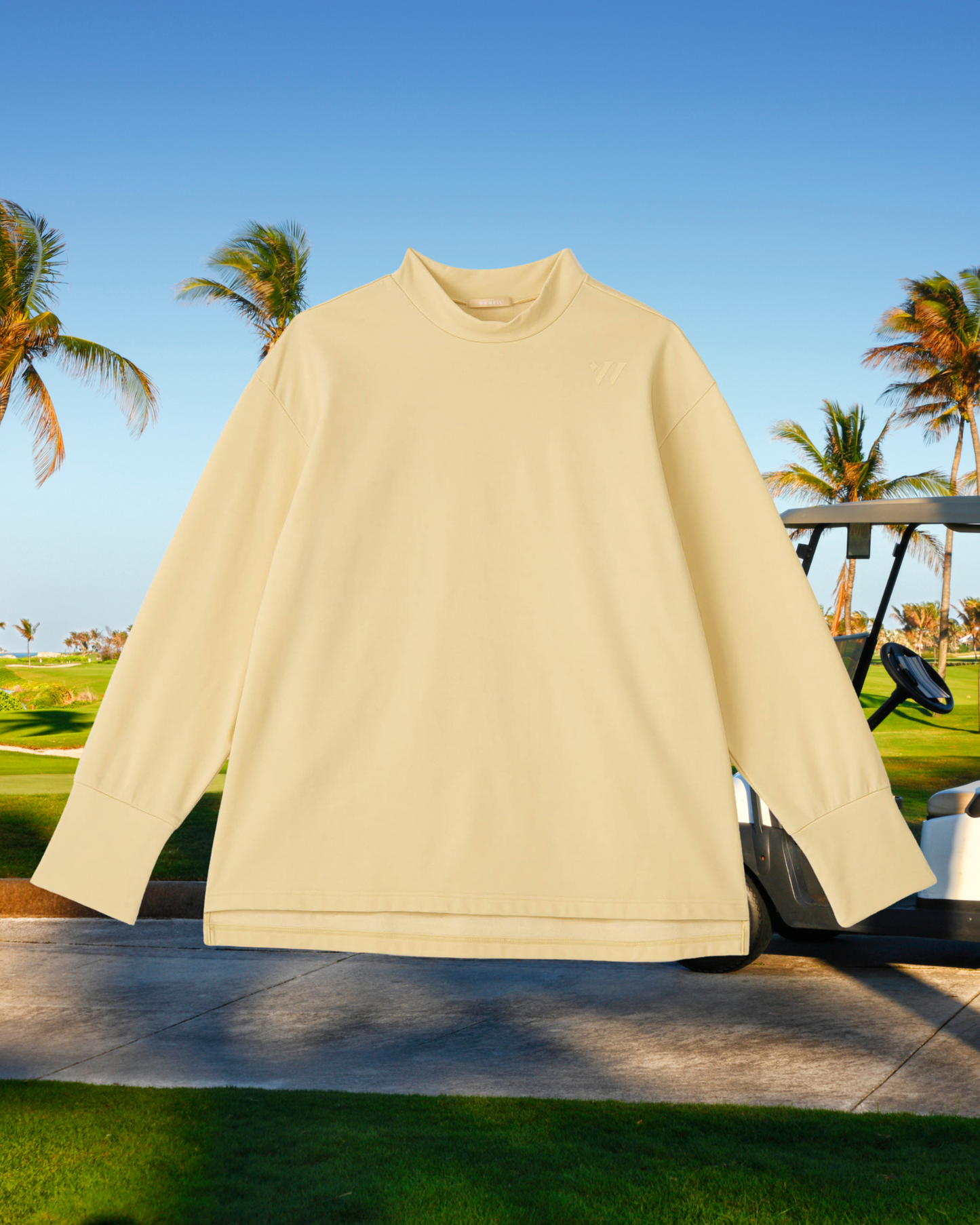 Moisture wicking and heat generating mock neck pullover